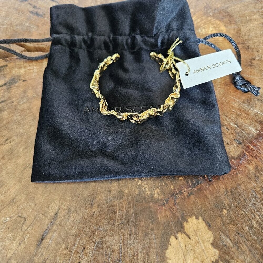 Amber Sceats 24k Gold Plated Brass Emery Cuff Bracelet NWT Italy OS - Picture 14 of 16